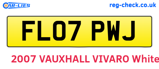 FL07PWJ are the vehicle registration plates.