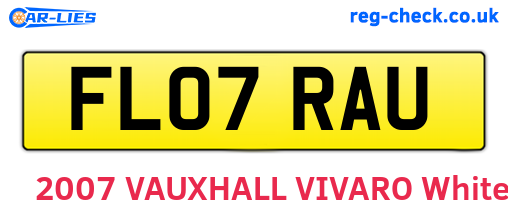 FL07RAU are the vehicle registration plates.
