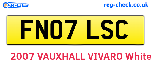 FN07LSC are the vehicle registration plates.