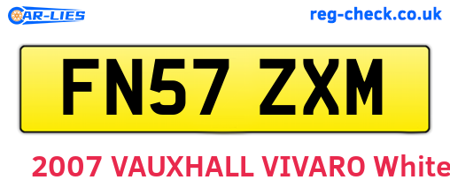 FN57ZXM are the vehicle registration plates.