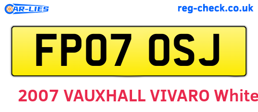 FP07OSJ are the vehicle registration plates.