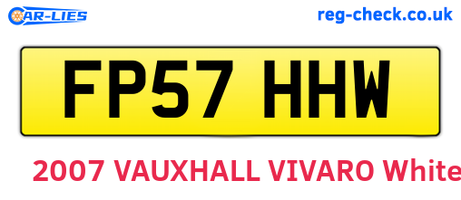 FP57HHW are the vehicle registration plates.