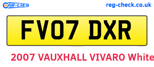 FV07DXR are the vehicle registration plates.