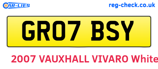GR07BSY are the vehicle registration plates.