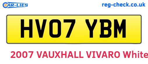 HV07YBM are the vehicle registration plates.