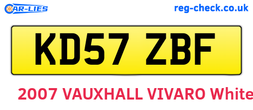 KD57ZBF are the vehicle registration plates.