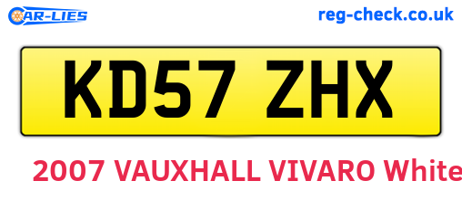 KD57ZHX are the vehicle registration plates.
