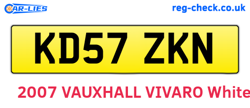 KD57ZKN are the vehicle registration plates.
