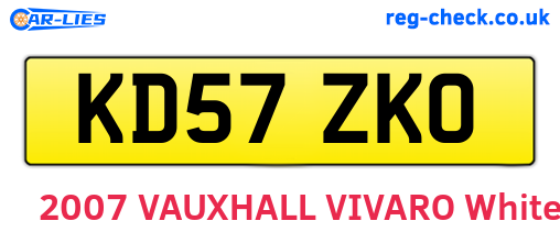 KD57ZKO are the vehicle registration plates.
