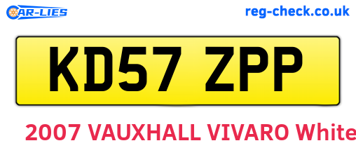 KD57ZPP are the vehicle registration plates.