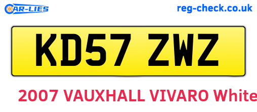 KD57ZWZ are the vehicle registration plates.
