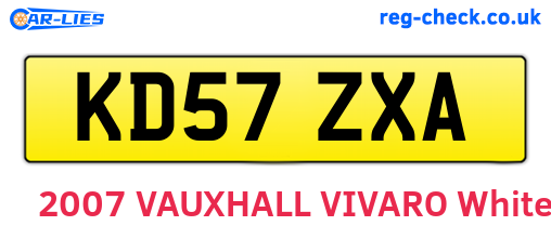 KD57ZXA are the vehicle registration plates.