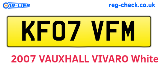 KF07VFM are the vehicle registration plates.