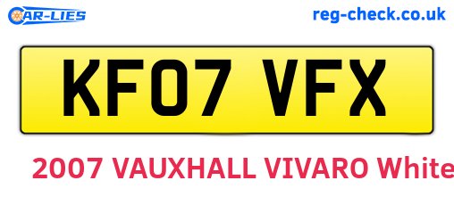 KF07VFX are the vehicle registration plates.