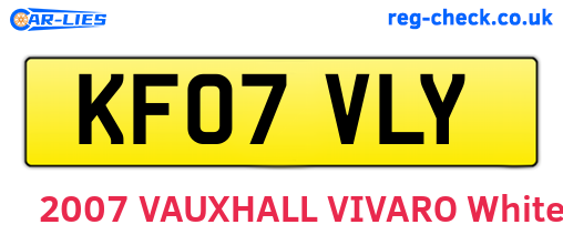 KF07VLY are the vehicle registration plates.