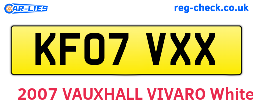 KF07VXX are the vehicle registration plates.