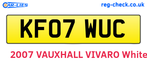 KF07WUC are the vehicle registration plates.