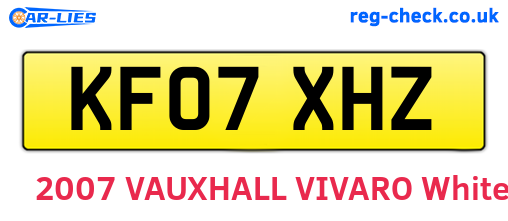 KF07XHZ are the vehicle registration plates.