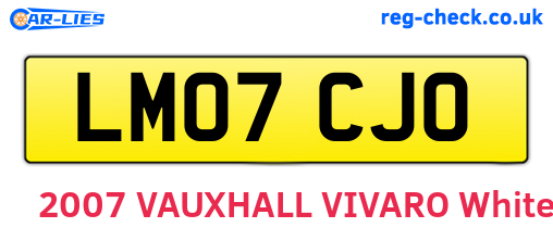 LM07CJO are the vehicle registration plates.