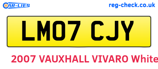 LM07CJY are the vehicle registration plates.