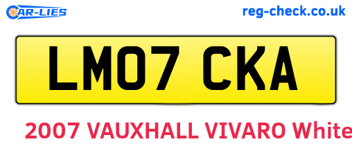 LM07CKA are the vehicle registration plates.