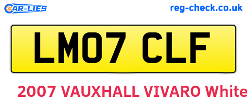 LM07CLF are the vehicle registration plates.