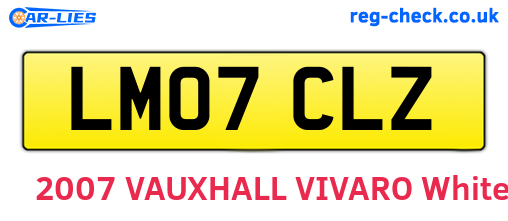 LM07CLZ are the vehicle registration plates.