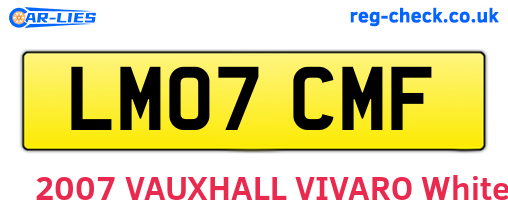 LM07CMF are the vehicle registration plates.