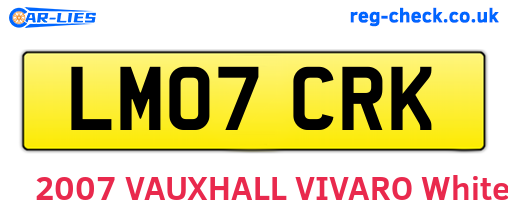 LM07CRK are the vehicle registration plates.