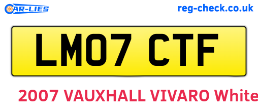 LM07CTF are the vehicle registration plates.