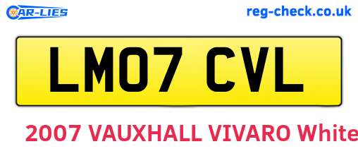 LM07CVL are the vehicle registration plates.