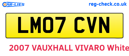 LM07CVN are the vehicle registration plates.