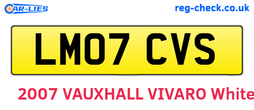 LM07CVS are the vehicle registration plates.