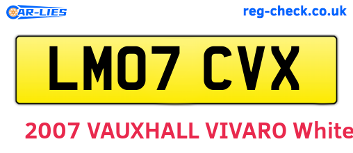 LM07CVX are the vehicle registration plates.
