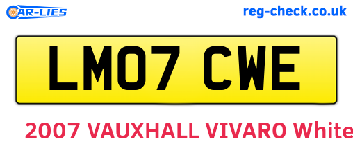LM07CWE are the vehicle registration plates.