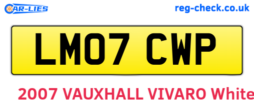 LM07CWP are the vehicle registration plates.