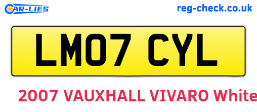 LM07CYL are the vehicle registration plates.