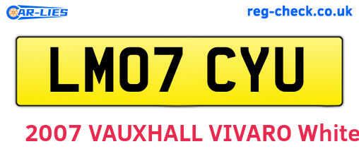 LM07CYU are the vehicle registration plates.