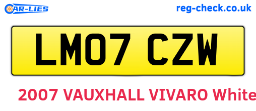 LM07CZW are the vehicle registration plates.