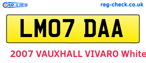 LM07DAA are the vehicle registration plates.