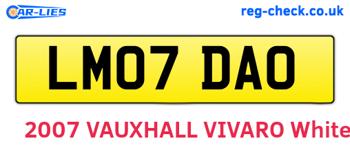 LM07DAO are the vehicle registration plates.