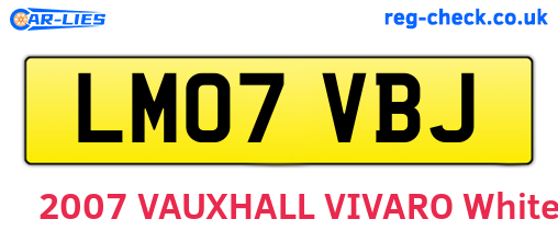 LM07VBJ are the vehicle registration plates.