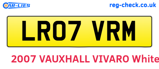 LR07VRM are the vehicle registration plates.