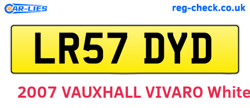 LR57DYD are the vehicle registration plates.