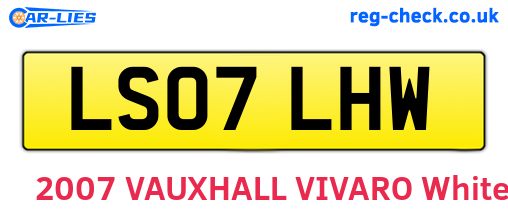 LS07LHW are the vehicle registration plates.