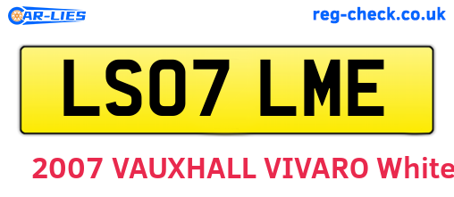 LS07LME are the vehicle registration plates.