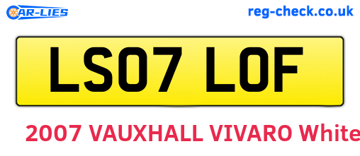 LS07LOF are the vehicle registration plates.