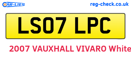LS07LPC are the vehicle registration plates.