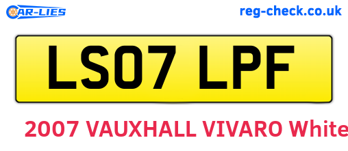 LS07LPF are the vehicle registration plates.