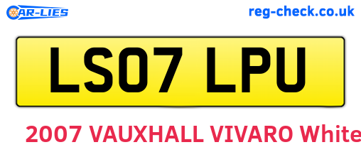 LS07LPU are the vehicle registration plates.
